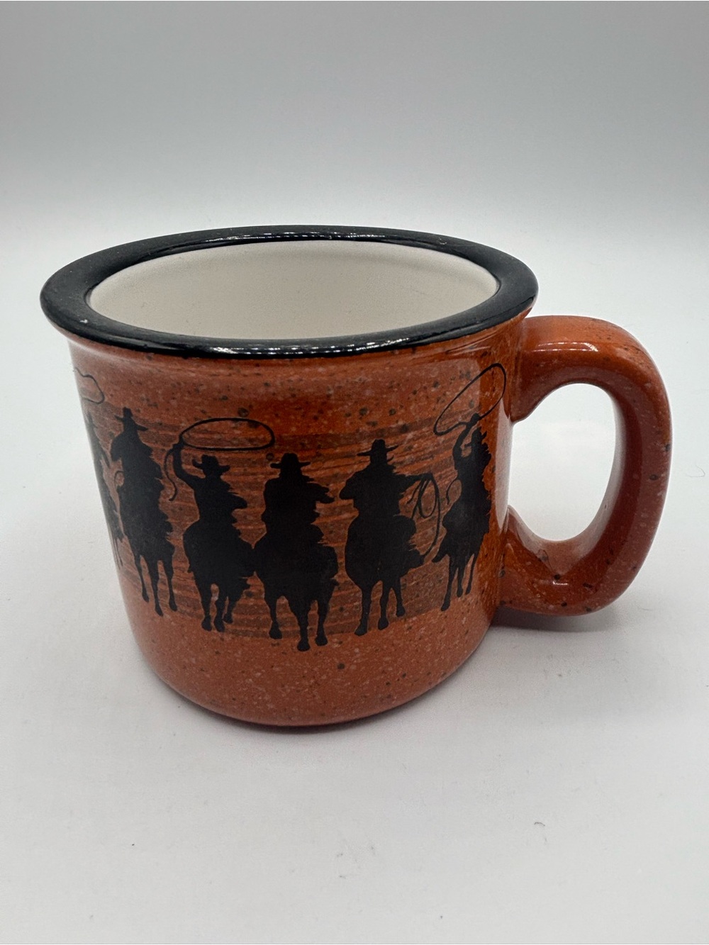 Rust Brown Cowboy Silhouette Ceramic Mug